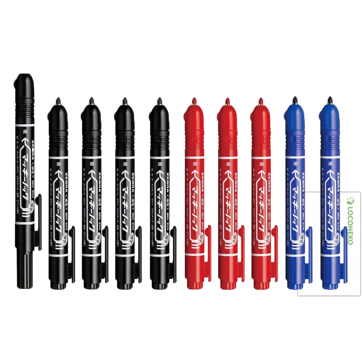 Amazon | ゼブラ 油性マーカー マッキーノック 細字 P-YYSS6 (黒5.青2